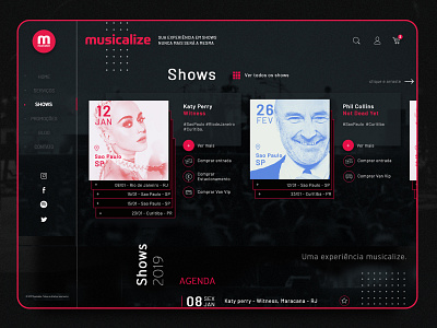 Musicalize - E-commerce branding design e commerce interactive music shows ui ui design ux design web design website
