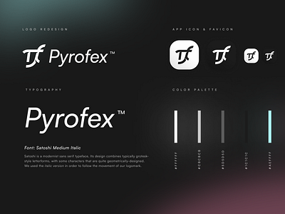 Pyrofex rebranding branding color palette design graphic design illustration logo logotype system typography ui design