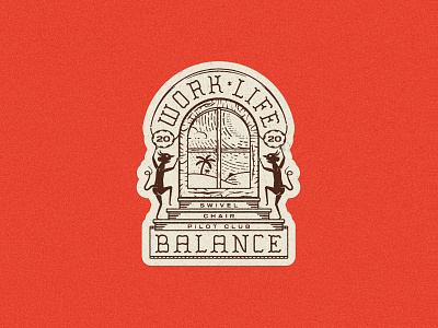 Work-Life-Balance allyoursisland badge badgedesign designinspiration graphicdesign illustration illustration art kernclub vector vintage badge