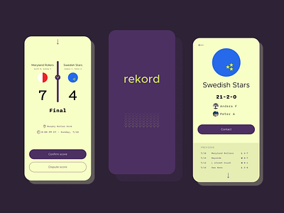 App for "pickup" games basketball hockey results sports team ui ui design uiux ux