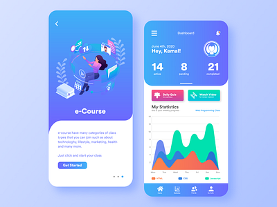 Preview 1 E-Course App UI Design