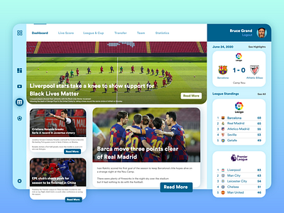 Football News Web UI Design football sport ui ui ux uiux web website website design