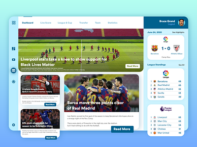 Football News Web UI Design