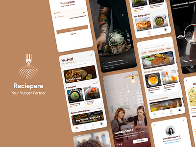 Reciepere beverages branding chef cooking drink food kitchen mobile pantry podcast recipe reels restaurant tutorial ui ui design ux video