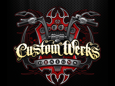 "Custom Werks" by Jason Nale calligraphic commercial display gothic jason nale letterhead fonts lhf sinclair unlovable