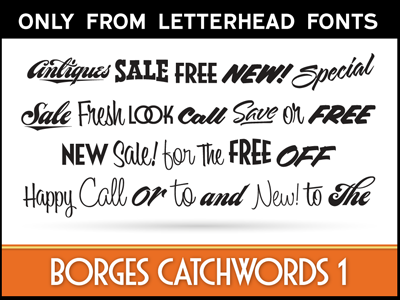 LHF Borges Catchwords 1 display commercial lhf word art charles borges catch words
