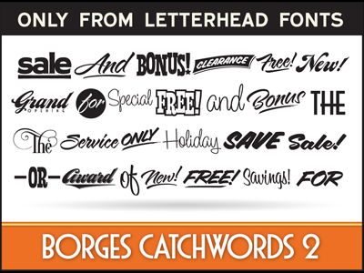 LHF Borges Catchwords 2 catch words charles borges commercial display lhf word art