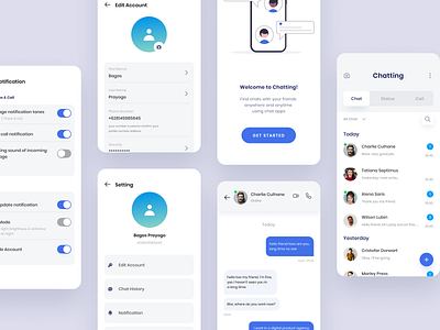 Chat AppMobile app design chat chat app chatting clean design message minimal mobile app mobile ui social ui ui design ux whitespace