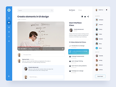 Learning Video Platform - Dashboard clean courses dashboard design e learning education learning learning platform online learning platform ui ui design uiux video web whitespace