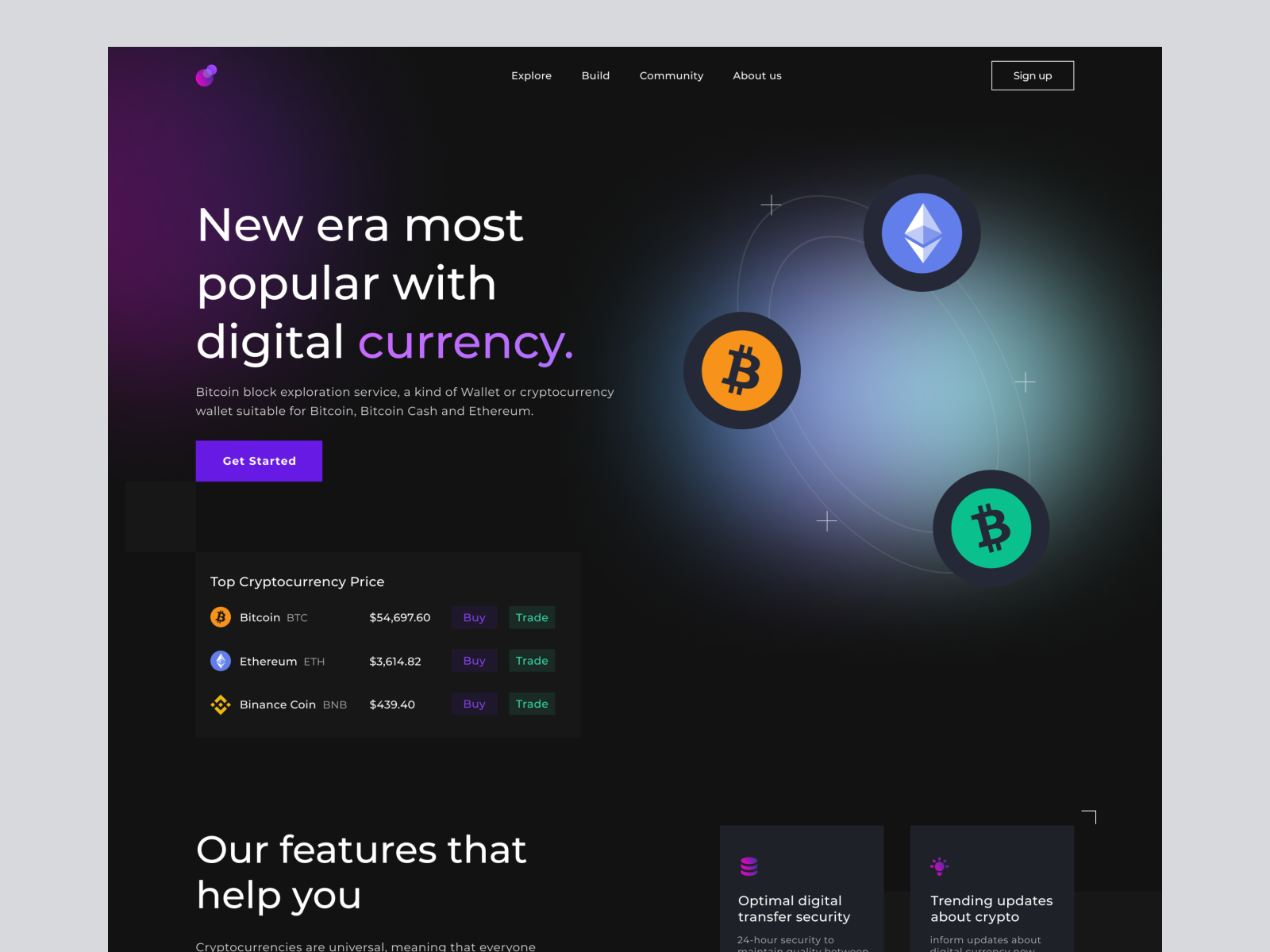 Cryptocurrency Company Landing Page by Bagas Prayogo for Morva Labs on ...