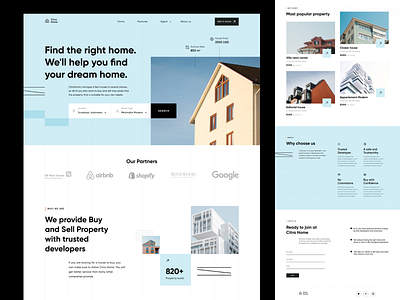 CitraHome🏠 - Real Estate Landing Page agency architecture building clean design home house landing page minimal properties property real estate real estate landing page real estate website realestate ui ui design uiux website whitespace