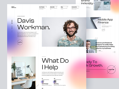 Davis Workman™ - Personal Website branding clean design freelancer gradient grid landing page minimal minimalist personal personal website portfolio portfolio website ui ui design uiux web whitespace