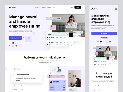 Automating Payroll - Website automating business clean company design employees global hr hiring hr landing page minimal payroll saas startup ui design uiux website whitespace
