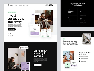 Investment Platform - Landing Page clean design finance financial invest investing investment investment website investor landing page minimal platform saas startup stock market ui design uiux whitespace