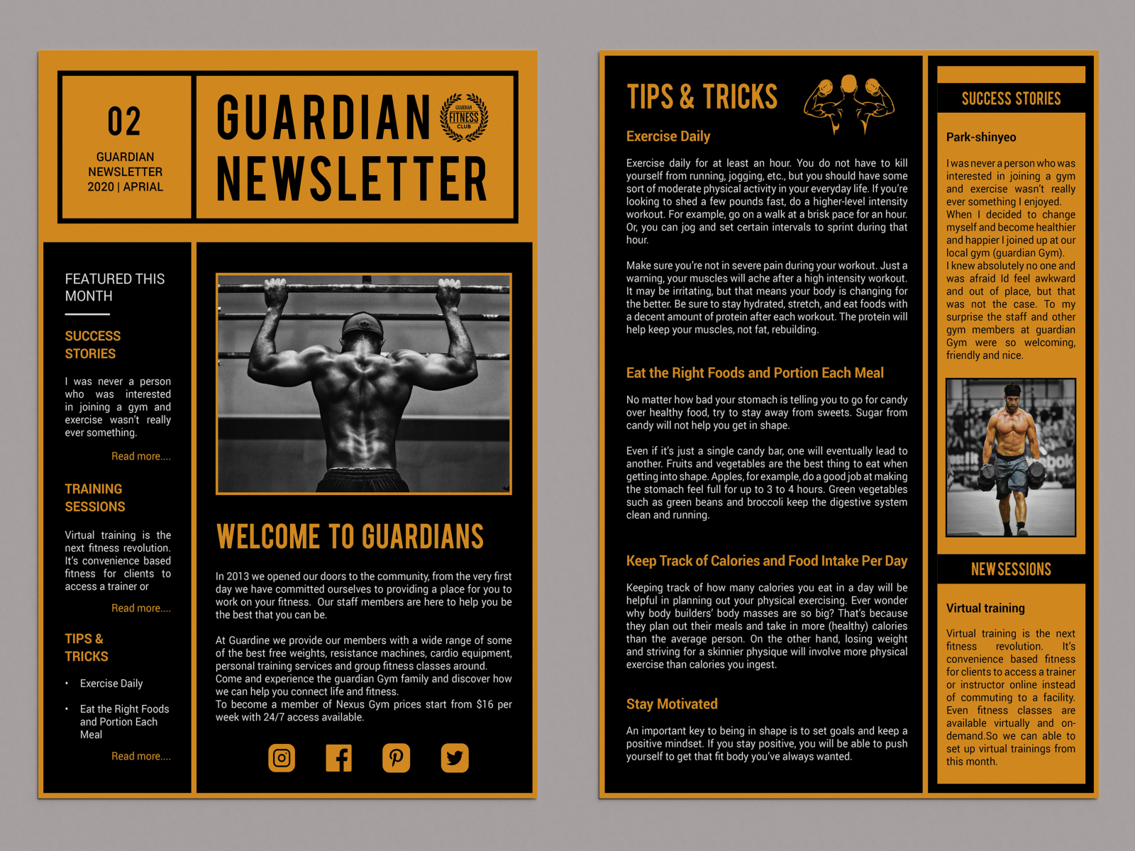 fitness newsletter by shani wijesinghe on Dribbble