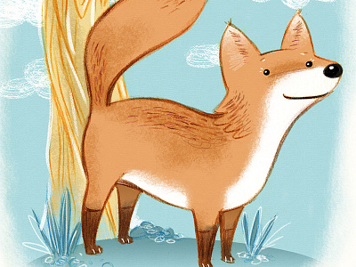 Cute fox animals childrens cute fox illustration kidlit