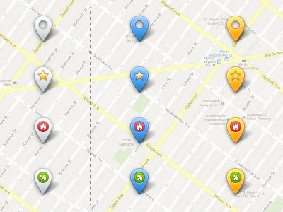 Map pins by Ilya Mesheryakov on Dribbble