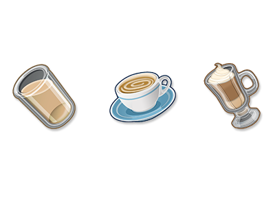 Drink Icons capuccino coffee drink free game icons illustrations latte realms vectors video
