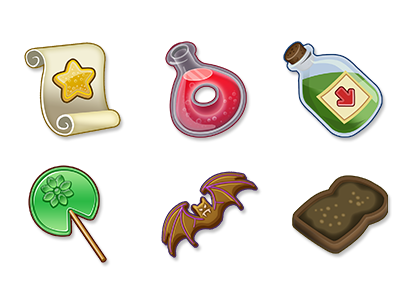 Potion Icons and weird ingredients! bat free realms icons potions recipe toast video game