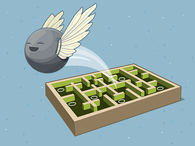 Icarus Ball escaping out of a maze