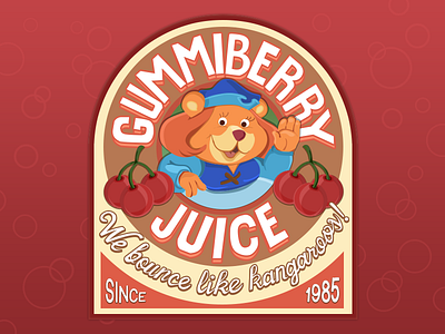 Drink Gummiberri Juice! bears gummiberry illustration juice labels lettering vectors. gummy