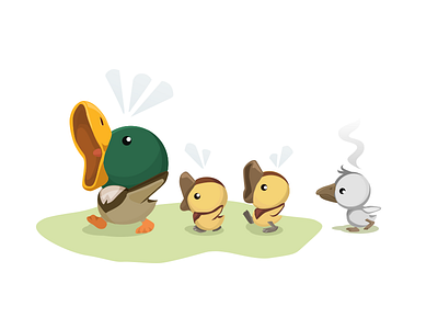 The Ugly Duckling & the Duck Family chibi duck gallery illustration