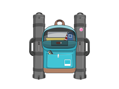 Graphic Designer's Jetpack backpack design graphic illustration poster tubes