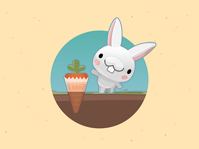 Bunny + Carrot cupcake bunny carrot chibi cupcake illustration