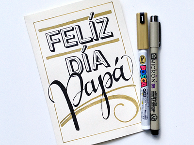 Happy Father's Day Card calligraphy card. lettering day fathers handwritten helvetica lettering micron pen script typography