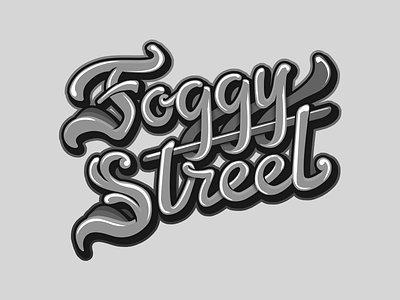 Foggy Street Logo - B/W Version calligraphy digital foggy game illustrator lettering script street urban video