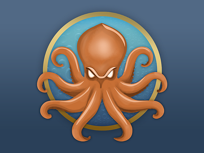 Evil Octopus character design illustration logo octopus