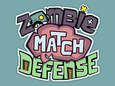 Zombie Match Defense Logo app game logo video zombie