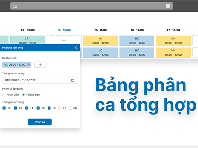 Công & Ca (Shift) hrm ui