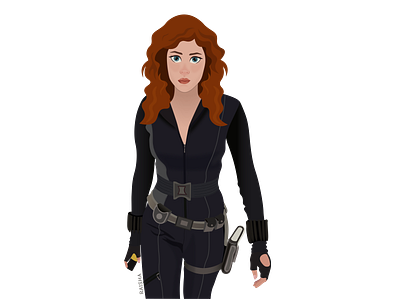 Natasha Romanoff - Black Widow anime cartoon characterdesign illustration vector