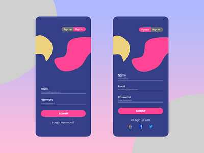 Sign in / Sign up UI ui uiux