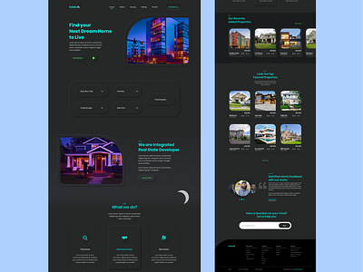 Real State Landing Page clean clianui cool web page dark landing page landing page realestate soft ui uiux ux