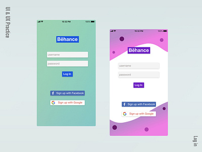 Login Page Redesign app color flat typography ui ux