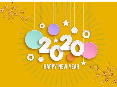 New Year Greeting branding covid19 facebook illustration minimal new year poster art social media twitter feed ui