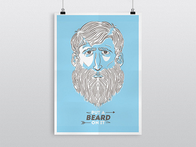 Put A Beard On It beard illustration poster vector