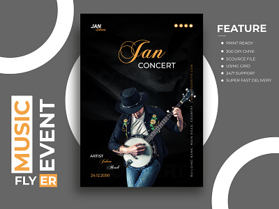 Event Flyer for music show animation branding graphic design logo mohammad anamul hoq ui