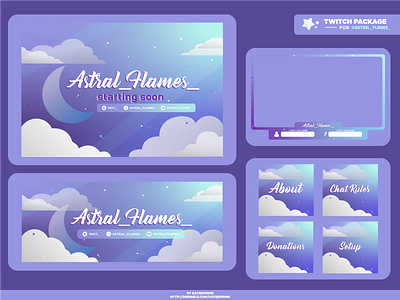 Twitch Package 002 - Astral_Flames_ art artist design graphics graphicsdesign stream streamer twitch twitch package vector