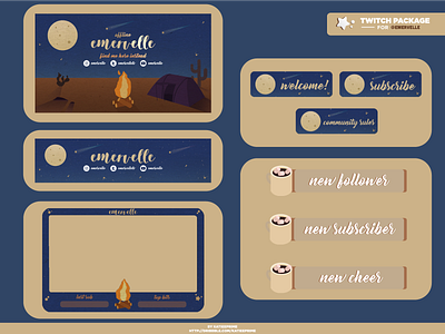 Twitch Package 009 - Emervelle art artist design graphic design graphics stream streamer twitch twitch package vector