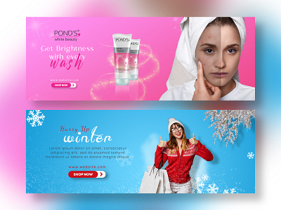 Fashion website banner design. banner banner design branding design illustration logo logo design social media banner social media post ui