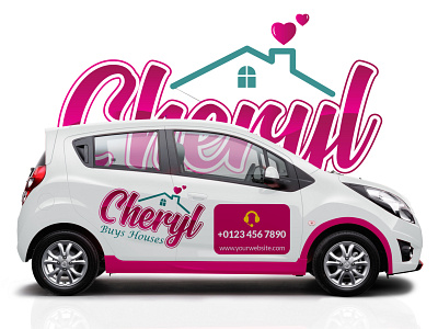 "Cheryl" Car warp design. banner branding illustration logo social media post ui