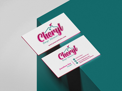 "Cheryl" Business card design. branding business card design illustration logo