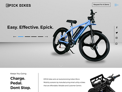 Epick Bikes Web UI Design - 2021 adobe xd design electric bikes sketch web design web ui website