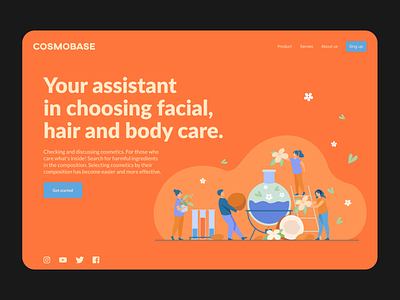 Cosmobase website redesign branding cosmetics creative logo vector webdesign website