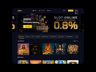 Ui/UX design for casino game