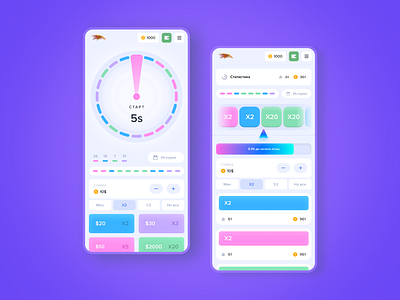 Crypto Gaming Mobile - Crash Game bitcoin crypto dashboard design gambling game illustration interface nft nft game roulette ui uiux ux