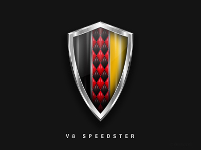 V8 Speedster Car Badge Design